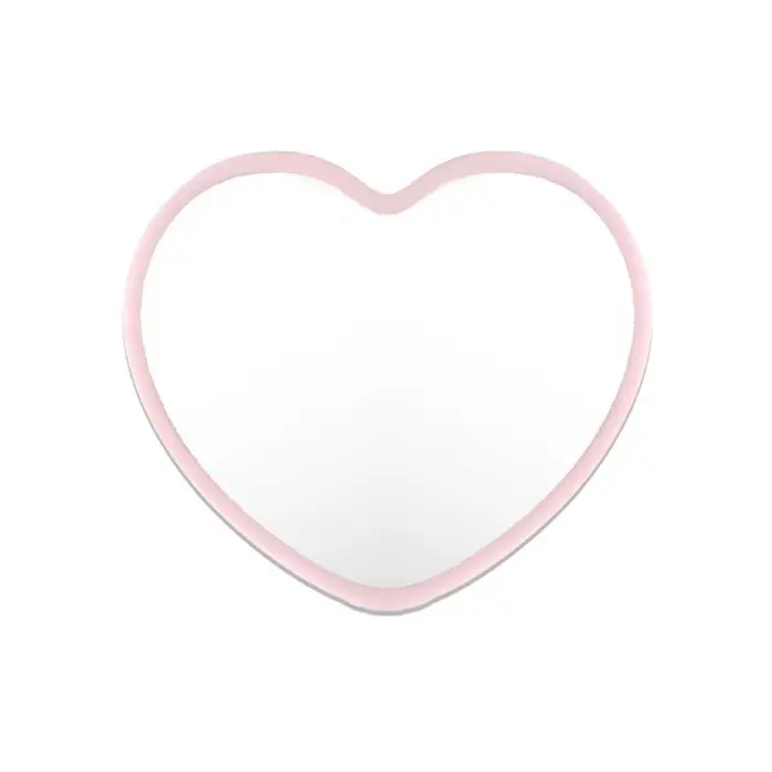 Miroir simple face en forme de cœur, petit miroir portatif, miroir de maquillage de beauté haute déf