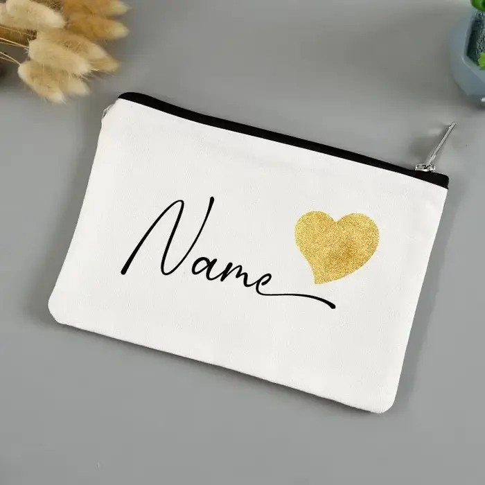 Trousse de maquillage personnalisée avec nom personnalisé, trousse à cosmétiques pour femmes, boîte