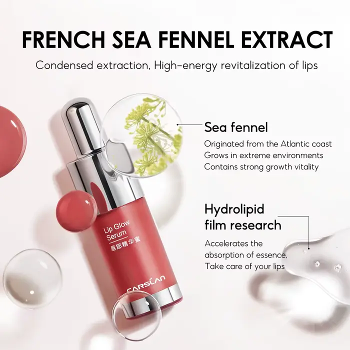 CARSLAN – sérum teinté brillant à lèvres, huile essentielle, Gloss hydratant, effet miroir, produit 