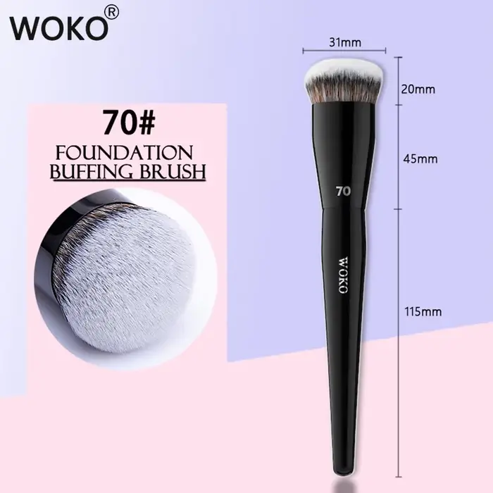 Pinceaux de maquillage pour fond de teint à dessus plat, cheveux synthétiques à angle plat, fond de