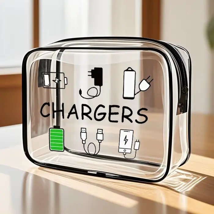 Trousse de toilette transparente à fermeture éclair - Organisateur de cosmétiques portable pour voya