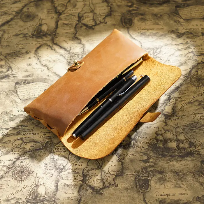 Trousse à crayons en cuir 100% pour hommes