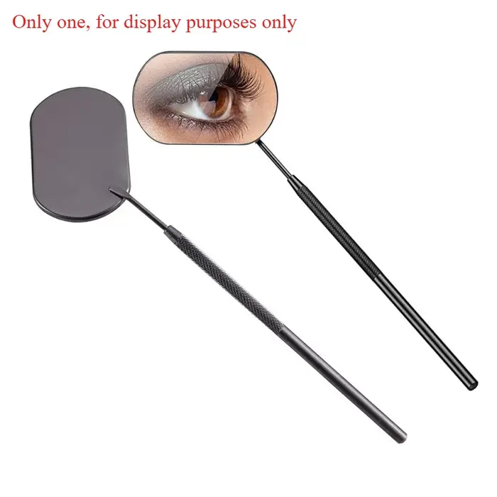 Grand miroir grossissant pour cils, outil de maquillage à long manche pour vérifier les faux cils, 1
