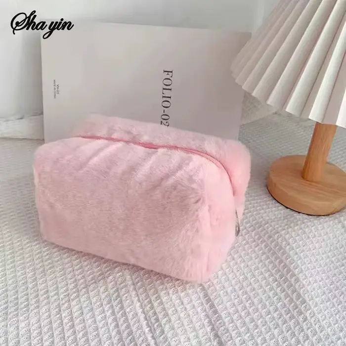Trousse de maquillage élégante en velours, pochette à cosmétiques au Design de Niche de grande capac