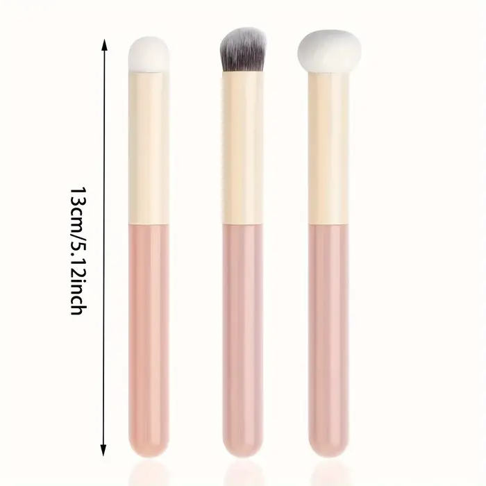Pinceaux de maquillage à tête d'éponge de champignon doux 3 pièces, pinceau correcteur rouge à lèvre