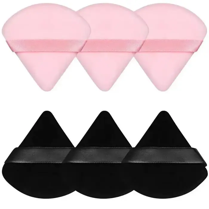 3/5/6 pièces Triangle bouffée de poudre pour poudre libre liquide cosmétique doux en peluche bouffée