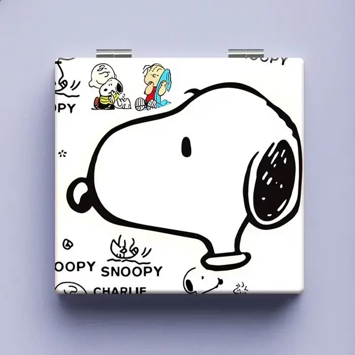 Snoopys miroir de maquillage de dessin animé mignon Mini miroirs à main pliants Portable étudiant filles carré petit