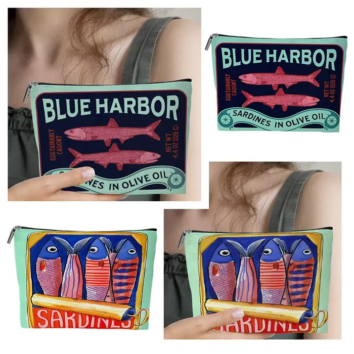 Sac de maquillage à la sardine