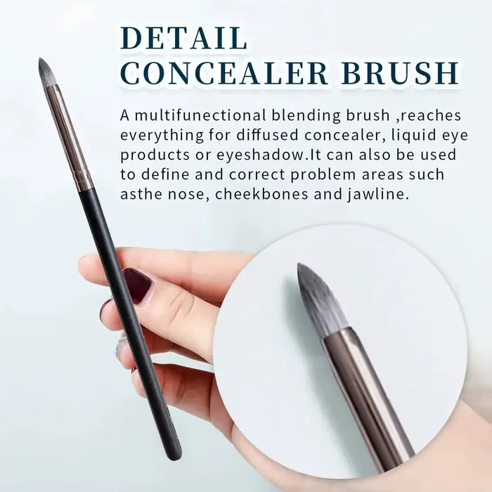 Pinceau de maquillage pour fond de teint noir, crème, tampon, grand pinceau pour fond de teint, chev