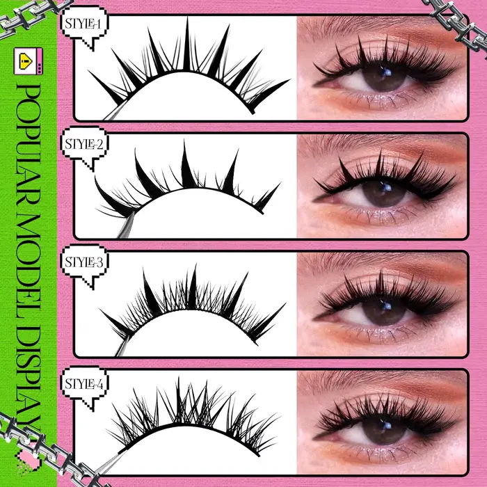 GROINNEYA Manga cils style mixte 5/9/20 paires 3D 6D 8D cils de vison cils naturels doux croix vapor