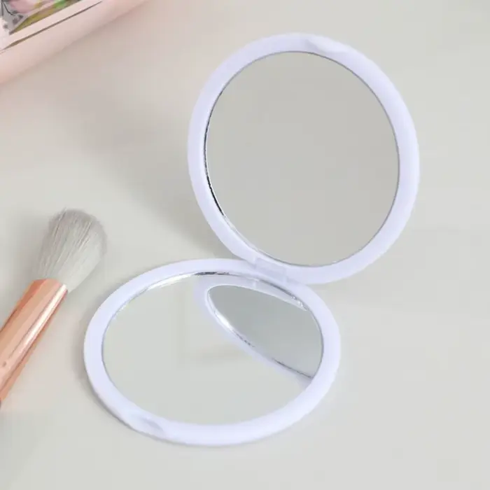 Mini miroir à main Simple, miroir de maquillage pliant Double face, miroir de poche Portable en plas