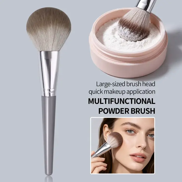 Pinceau à poudre volumineux en poils synthétiques doux, multifonctionnel, pour le blush, la tenue du