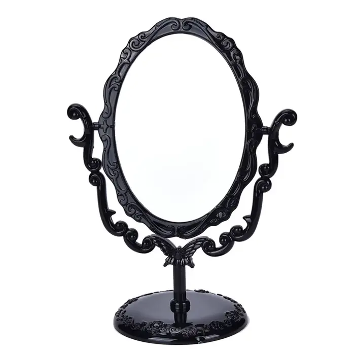 Miroir de maquillage rotatif haute définition avec support en forme de rose, style européen, pour bu