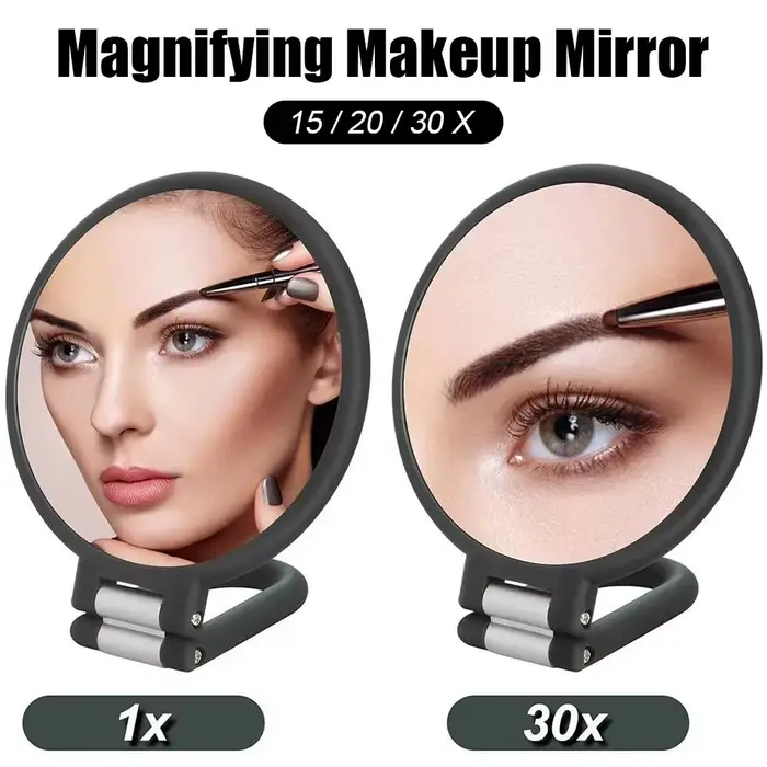 Miroir de poche grossissant double face