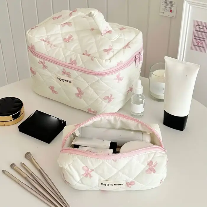 Pochette à maquillage matelassée 3 tailles