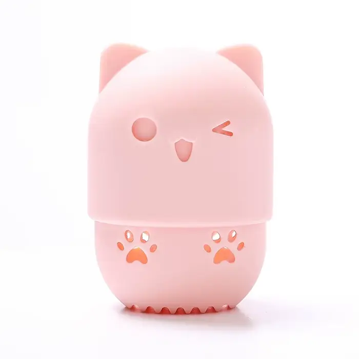 Porte-éponge de maquillage en Silicone, mignon, en forme de chat, étui bouffant de poudre, mélangeur