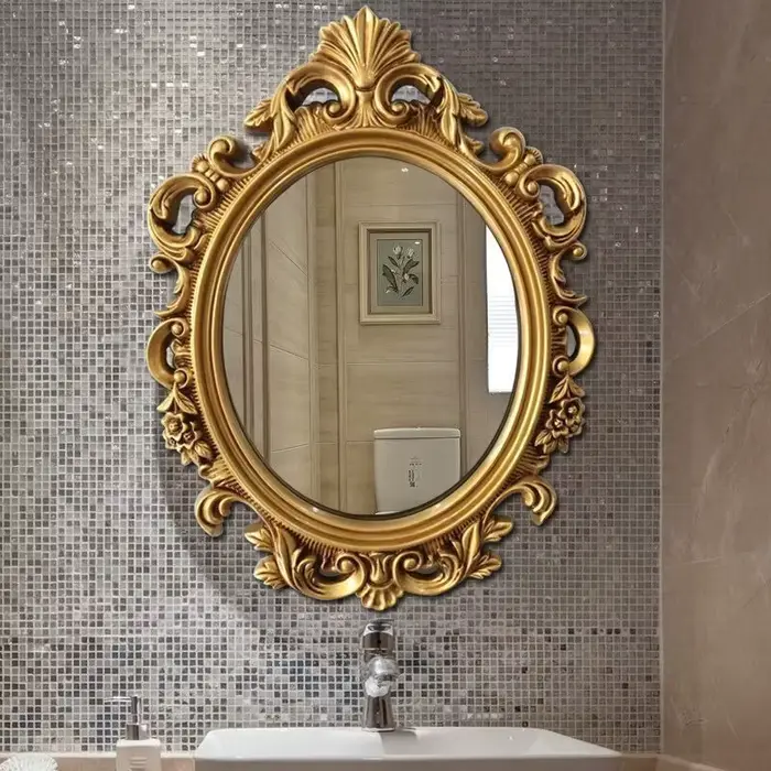 Miroir de maquillage Vintage mural esthétique ovale Design européen