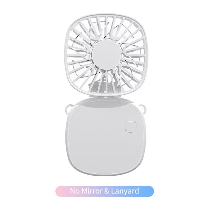Mini ventilateur portatif multifonctionnel avec miroir de maquillage, petit ventilateur électrique p
