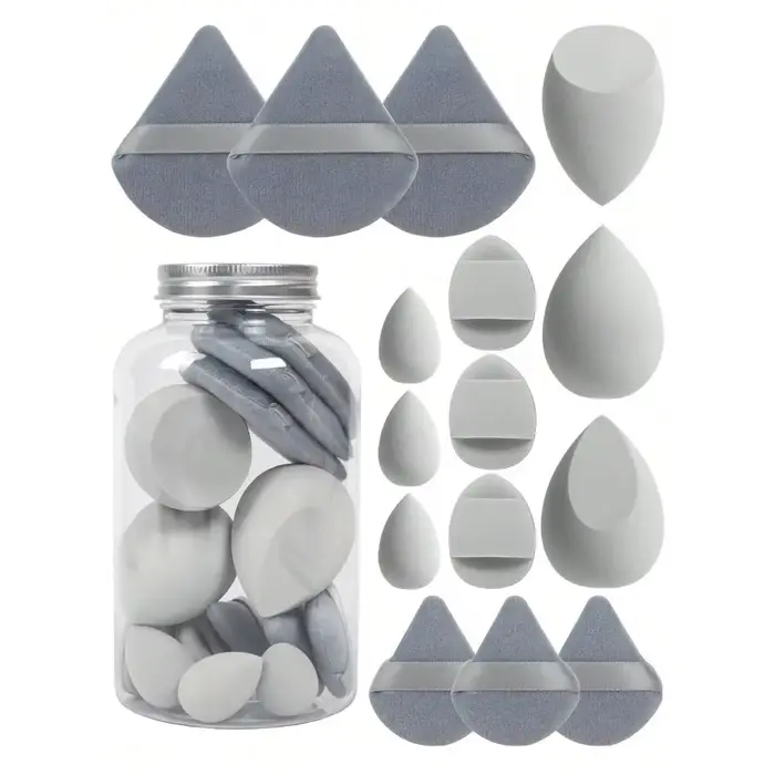 Ensemble d'éponges de maquillage, 15 pièces, mini éponges de beauté pour le maquillage liquide, en p
