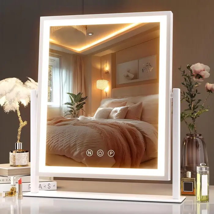 Miroir de maquillage éclairé style Hollywood