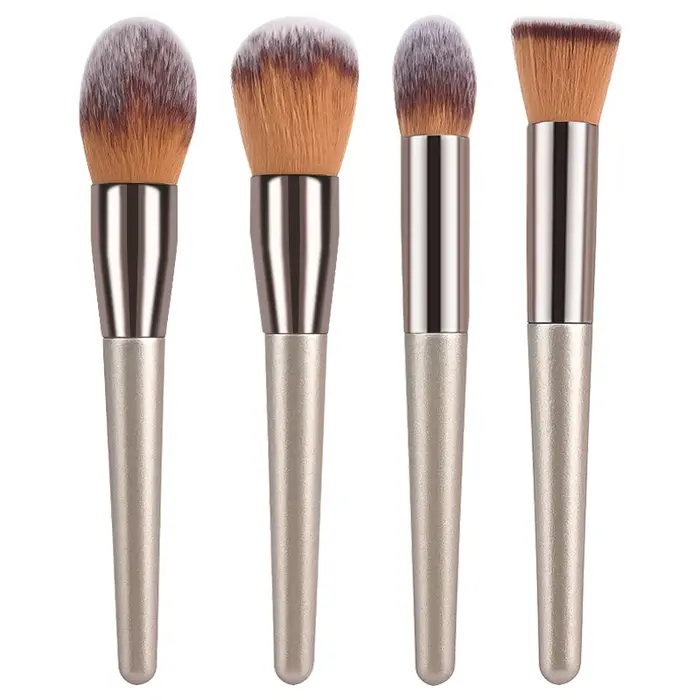 Ensemble de pinceaux de maquillage Champagne chaud pour femmes fond de teint cosmétique poudre Blush