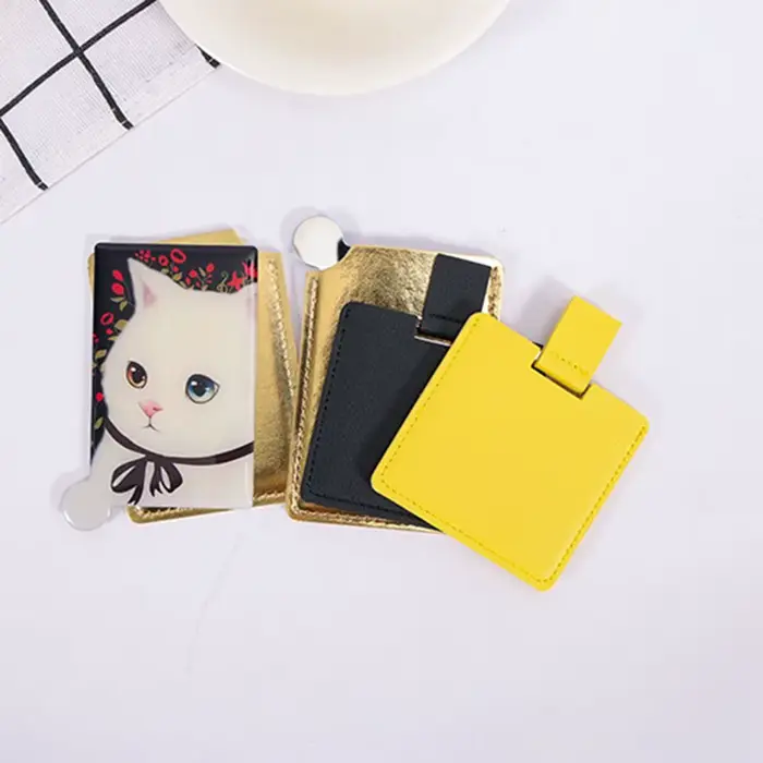 Miroir de maquillage compact en acier inoxydable