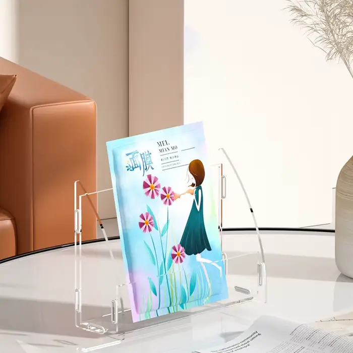 Présentoir de Masques en Acrylique Transparent Multicouche T1, Rangement de Cosmétiques pour la Maison, Présentoir de Maquillage Décoratif