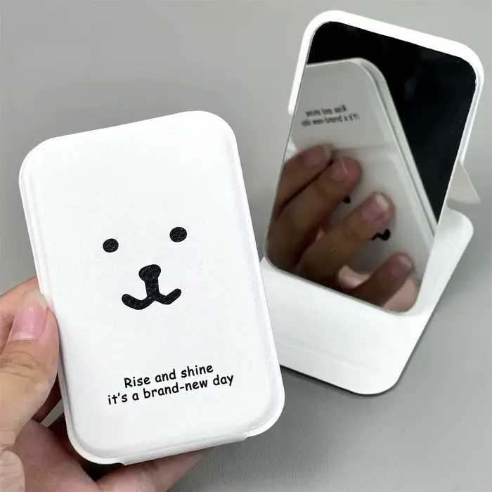 Miroir compact pliable Kawaii Nagano Joke Bear, miroir de poche mignon et amusant, parfait pour le m
