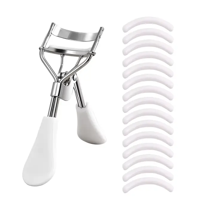 Recourbe-cils professionnel en métal avec 15 coussinets en silicone doux, arc de précision ergonomiq