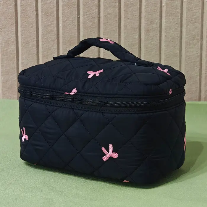 Trousse de maquillage artisanale avec broderie d'arcs, mignonne, à la mode, simple et polyvalente, a