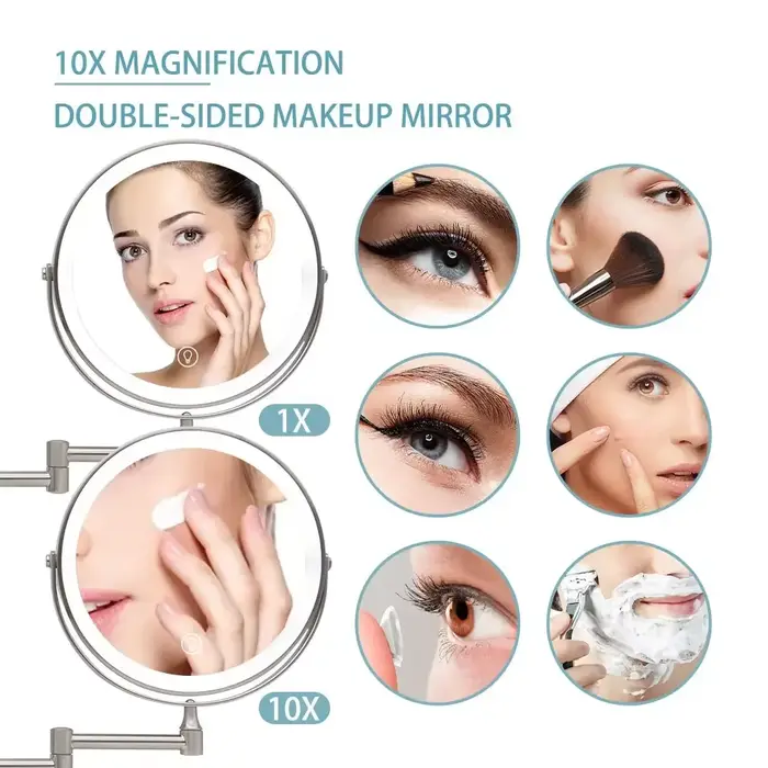 Miroir de Maquillage Mural Éclairé 8 Pouces