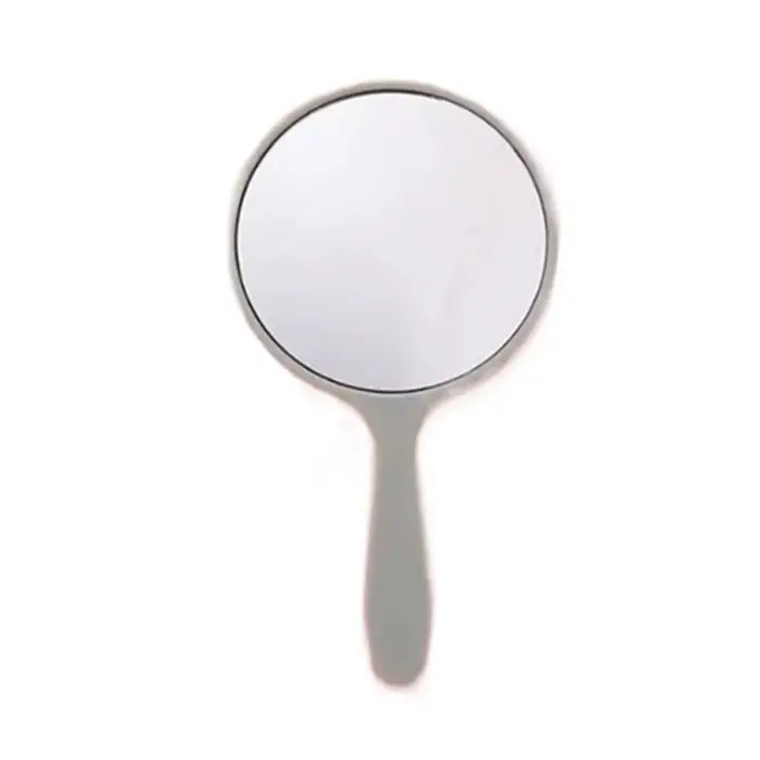 Miroir de maquillage DIY durable, petit miroir rond à main, anti-chute avec poignée, miroir portable