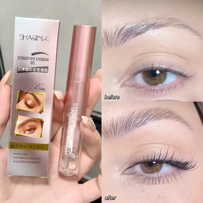 Eyebloggstyling Gel Transparent Imperméable, Longue Durée, FiosphBrow, Crème Regina, Maquillage, Liq