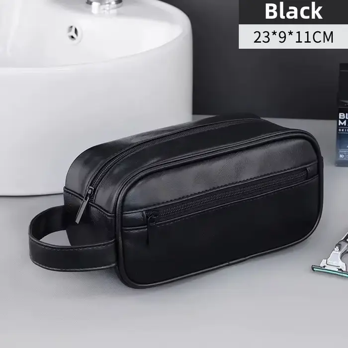 Trousse de toilette multi-poches en PU pour femmes et hommes, sacs de maquillage essentiels de voyag
