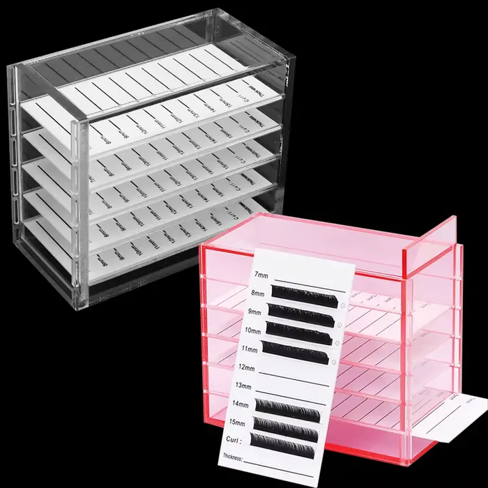 Boîte de rangement pour extensions de cils, porte-palettes en acrylique, outils de maquillage, fourn