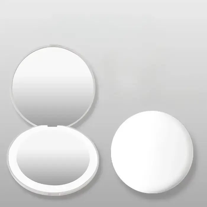 Mini miroir de maquillage Shoous LED, rond, portable, pliable, petit, compact, déterminer les miroir