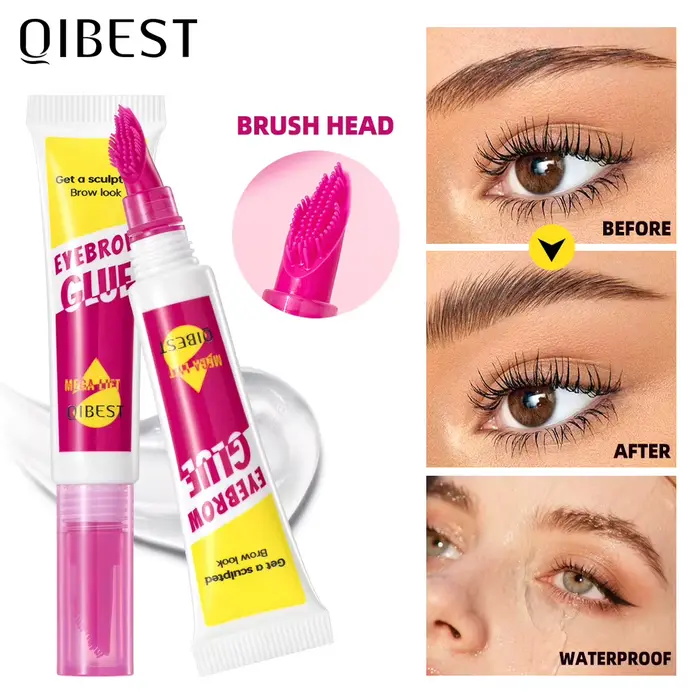 QIBEST Nouveau Design Brosse Peigne Transparente pour Sourcils Gel Coiffant Fixateur Longue Durée Cr