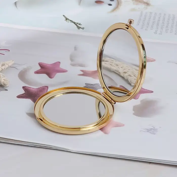Miroir de Poche Pliable en Alliage Vintage pour Maquillage
