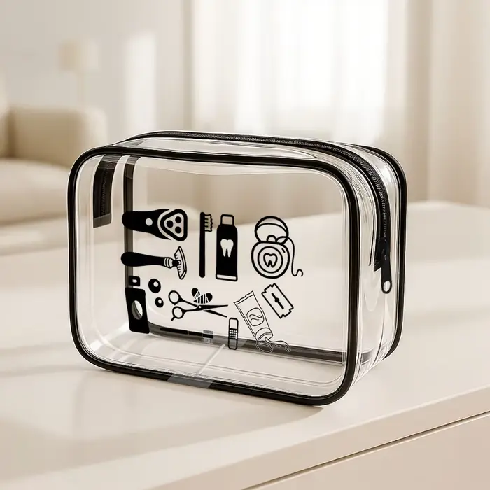 Trousse de toilette transparente pour femme – Organisateur de maquillage de voyage pour salle de sport