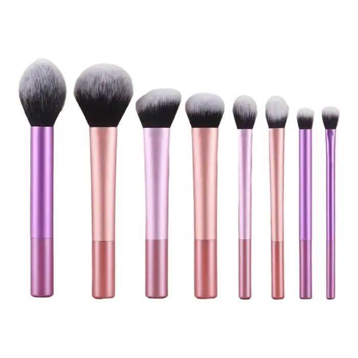 Kit de 8 pinceaux de maquillage professionnels, faciles à nettoyer, doux, pour fond de teint, fard à