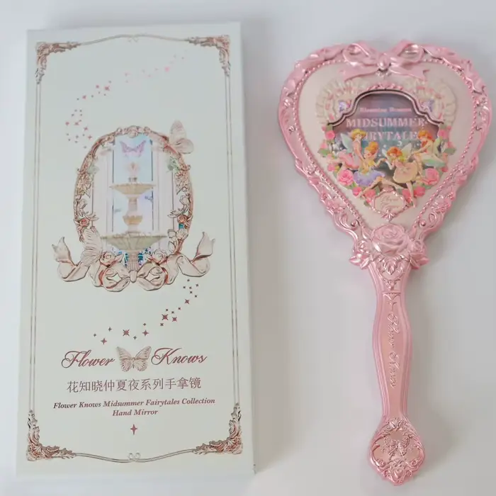 Miroir de Poche Edition Limitée Design Sirène Collection Fées Portable Maquillage Cadeau Femme Blanc