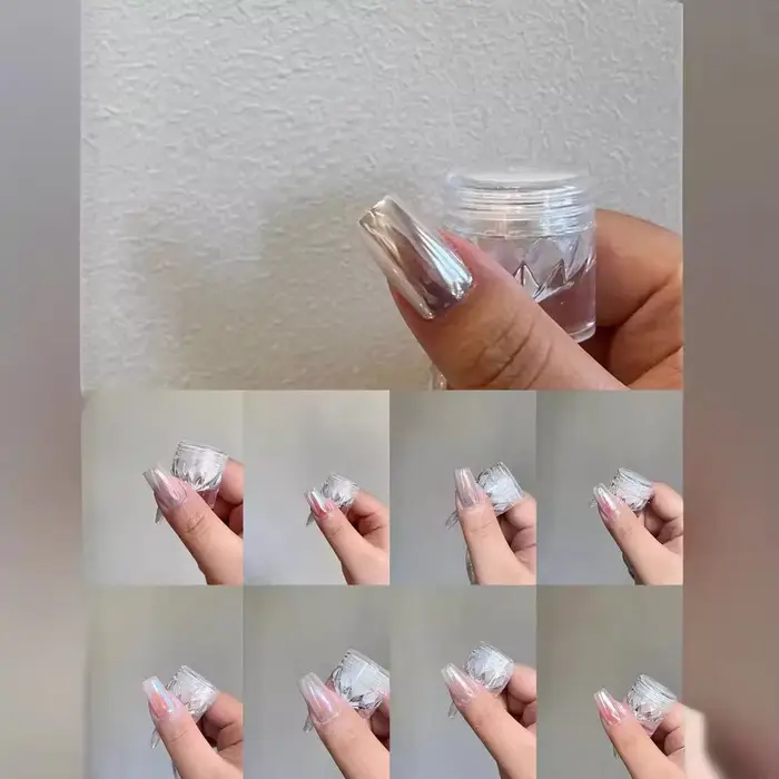 Poudre pour ongles miroir au clair de lune, blanc perle, paillettes, aurore, Pigment brillant, pouss