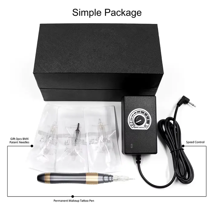 Biomaser Machine à tatouer professionnelle stylo rotatif pour maquillage Permanent sourcil lèvre Mic