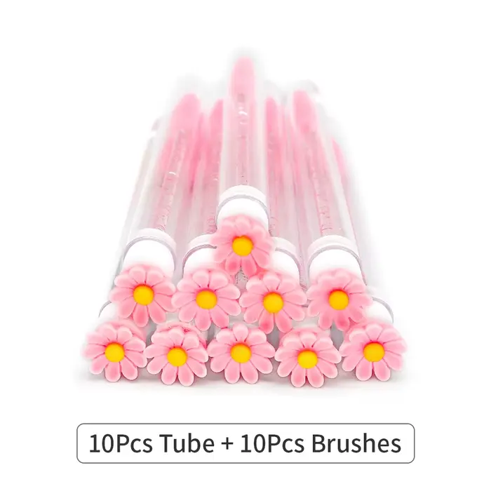 Tubes de brosse à cils avec baguettes de Mascara en cristal, peigne à sourcils, conteneur de bobines