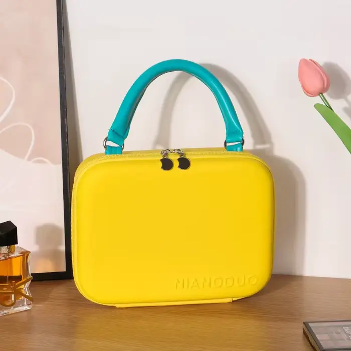 Sac à cosmétiques EVA Macaron, pochette de maquillage portable, organisateur étanche à fermeture écl
