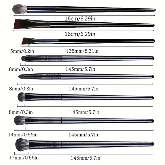 Ensemble de pinceaux de maquillage pour les yeux, avec poils en nylon et tête de pinceau en forme de