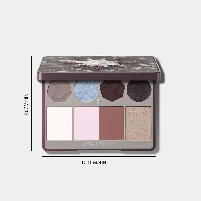 Palette visage Girlcult (04-06), multi-usages, texture de poudre fine, lisse et à faible dispersion,