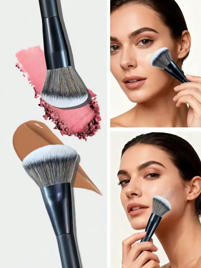 Ensemble de 5 pinceaux de maquillage pour le visage : pinceau pour fond de teint