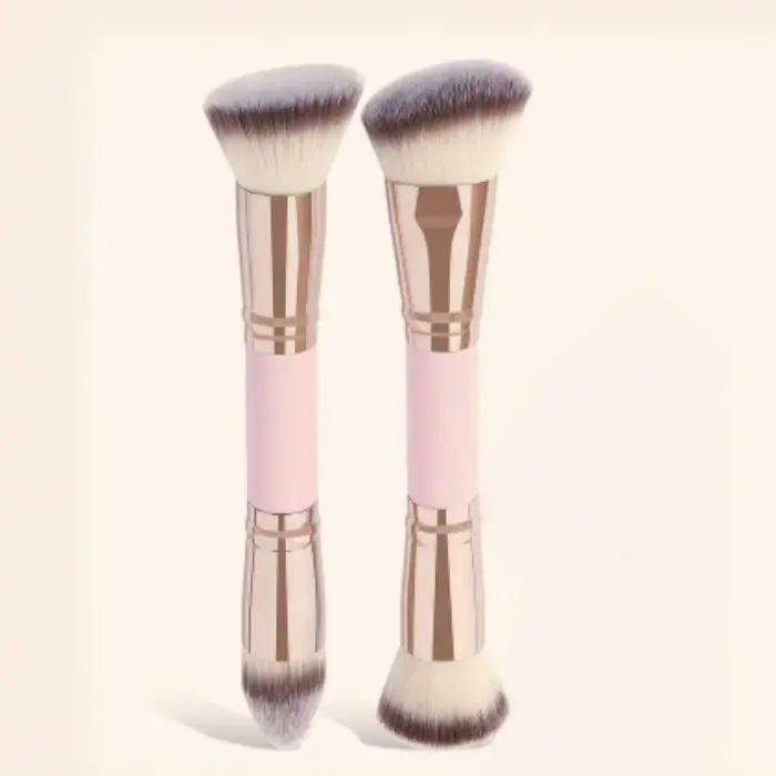 Brosse à Blush pour fond de teint à double extrémité, poils synthétiques doux, mélange de poudre lib