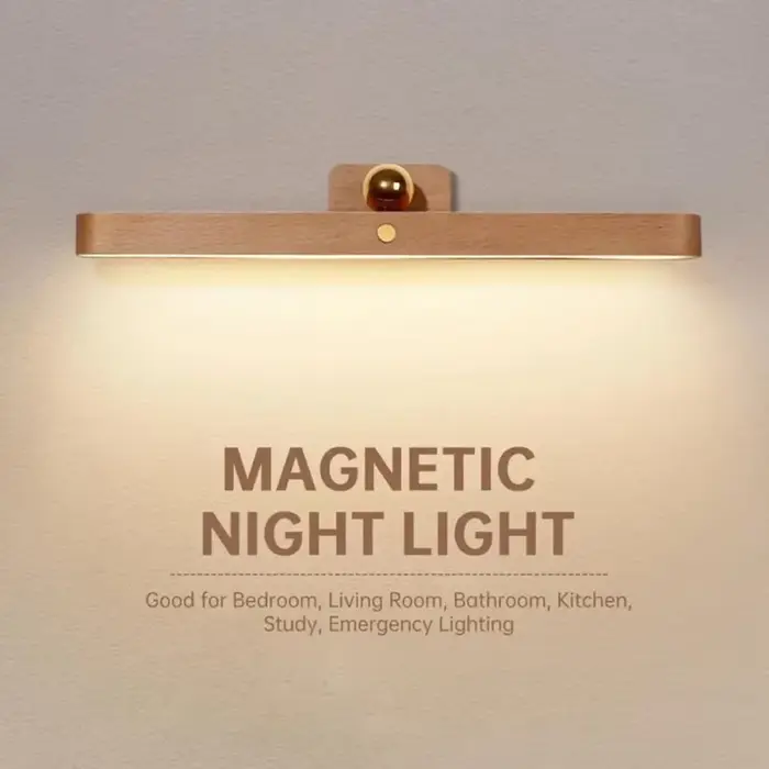 Lampe de miroir sans fil en bois, veilleuse LED réglable, éclairage de lecture, lampe murale de chev